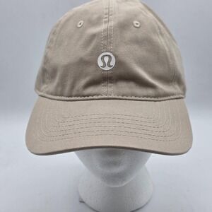 MU SHANG Hat Cap Strap Back Mens Beige 100% Cotton Baseball Logo One Size Casual